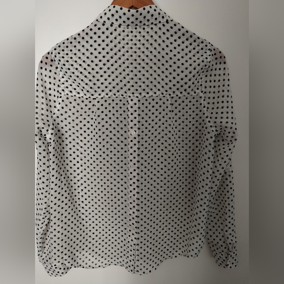 Polka Dot Button Down Blouse - Picture 3 of 11